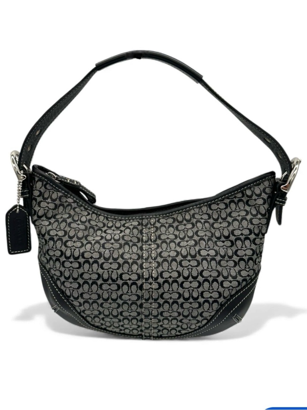 Coach soho Black & Gray Signature Canvas Shoulder Bag